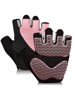 Women Workout Gloves Fingerless Weight Lifting Gym Grip Cycling Training Padded